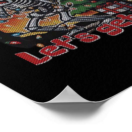 Poster Drôle Skeleton Noël Faisons Lit Classic (Coin)