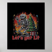 Poster Drôle Skeleton Noël Faisons Lit Classic (Devant)