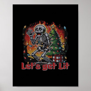 Poster Drôle Skeleton Noël Faisons Lit Classic