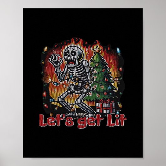 Poster Drôle Skeleton Noël Faisons Lit Classic (Devant)
