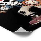 Poster Drôle Skeleton Pirate Baseball Halloween Costume B (Coin)