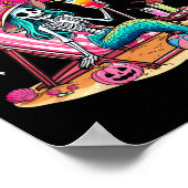 Poster Drôle Skeleton Summerween Mermaid Beach Halloween (Coin)