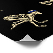 Poster Drôle Skeleton Yoga Entraînement Poses Halloween (Coin)