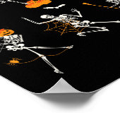Poster Drôle Skeletons Danse Défi Halloween (Coin)