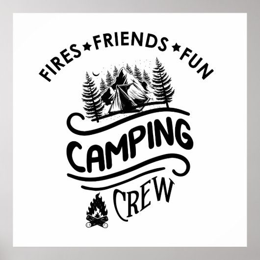 Poster Drôle slogan de l'équipe de camping camper amis ca (Devant)