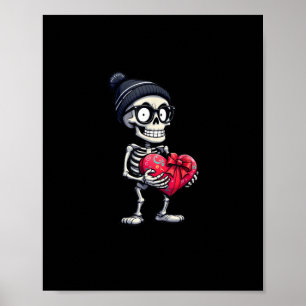 Poster Drôle Squelette Hommes Femmes Squelette Coeur Vale