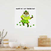 Poster Drôle St. Patrick's Day Chat (Cuisine)