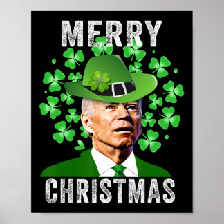 Poster Drôle St. Patricks Day Joe Biden Confus Joyeux Noë