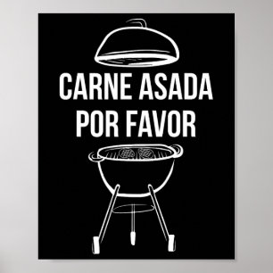Poster Drôle Steak Beef Bbq Papa Chef Carne Asada Por Fav