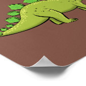 Poster Drôle stegosaurus dinosaure dessin animé (Coin)