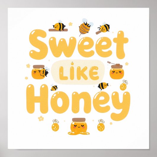 Poster Drôle "Sucré comme du miel" Bumblebee (Devant)