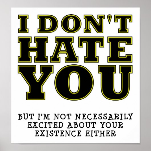 Poster drôle sur l'existence non excitée (Devant)