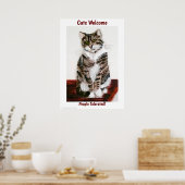 Poster Drôle Tabby Cat Art (Cuisine)