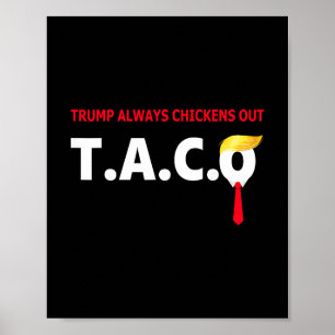 Poster Drôle Taco Trump Toujours Abandonne T.a.c.o 4