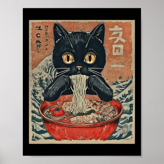 Poster Drôle Tee - shirts Graphiques Kawaii Chat Anime Ca (Devant)