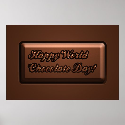Poster Drôle Texte de barre Happy World Chocolate Day (Devant)