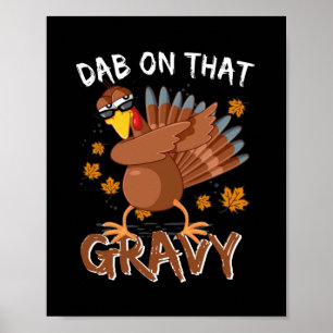 Poster Drôle Thanksgiving Dab Sur Ce Dabbing Gravé