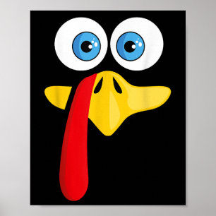 Poster Drôle Thanksgiving Turquie Visage pour femmes Enfa