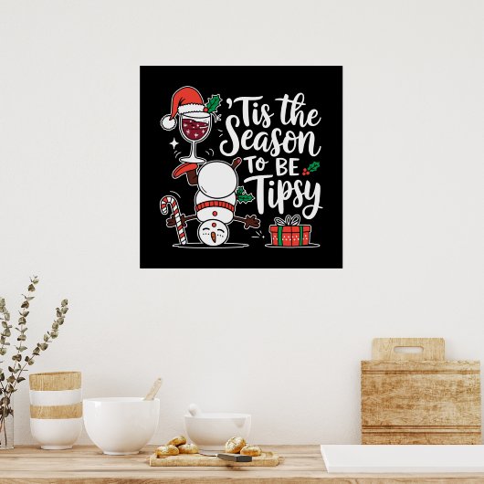 Poster Drôle Tipsy fête de boisson (Cuisine)