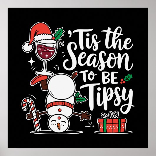 Poster Drôle Tipsy fête de boisson (Devant)
