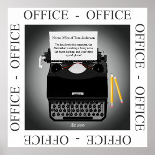 Poster Drôle Travail au bureau à domicile de l'affiche à