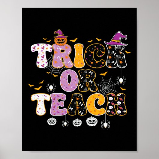 Poster Drôle Trick Ou Enseignant Halloween (Devant)