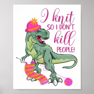 Poster Drôle Tricot Citation Dinosaur