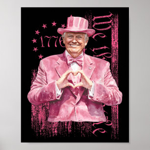 Poster Drôle Trump 45 47 Président Coeur forme rose
