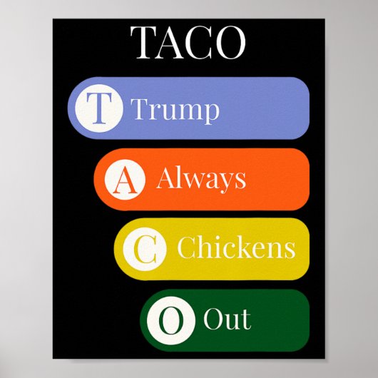 Poster Drôle Trump abandonne toujours poulet échange Taco (Devant)