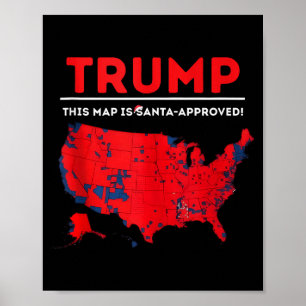 Poster Drôle Trump Cette Carte Est Approuvée Par Santa Sa
