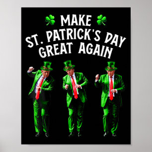 Poster Drôle Trump Dance Saint-Patricks Day Pyjamas Trump