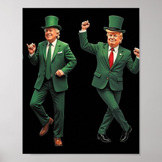 Poster Drôle Trump Dance Saint Patricks Day Pyjamas Ymca (Devant)