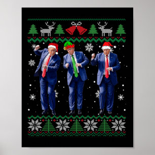 Poster Drôle Trump Dance Xmas Président 47 États-Unis Noë