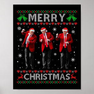 Poster Drôle Trump Danse Joyeux Noël Vilain Noël