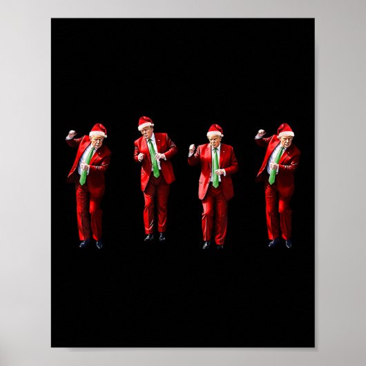 Poster Drôle Trump Danse Santa Claus Noël Noël Noël Noël (Devant)