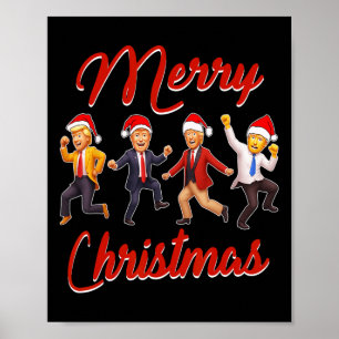 Poster Drôle Trump Danse Santa Claus Noël Noël Noël Noël 