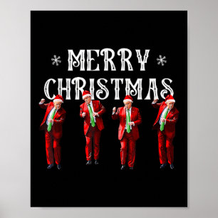 Poster Drôle Trump Danse Santa Claus Noël Noël Noël Noël 