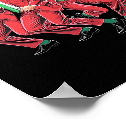 Poster Drôle Trump Danse Santa Claus Noël Noël Noël Noël  (Coin)