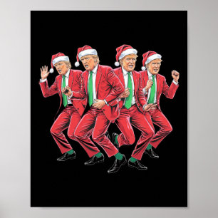Poster Drôle Trump Danse Santa Claus Noël Noël Noël Noël 