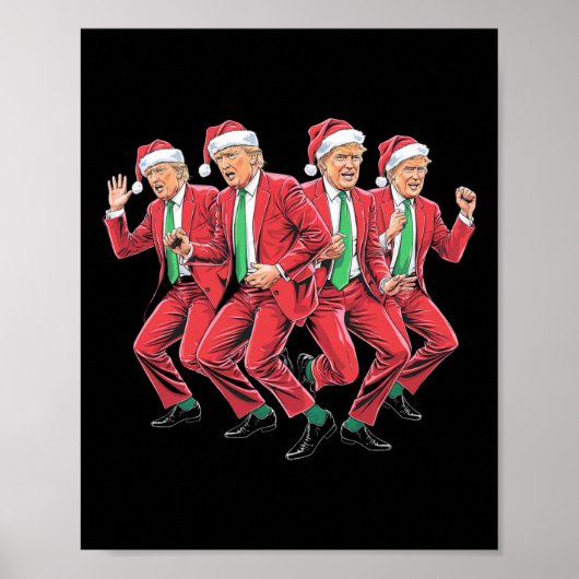 Poster Drôle Trump Danse Santa Claus Noël Noël Noël Noël  (Devant)