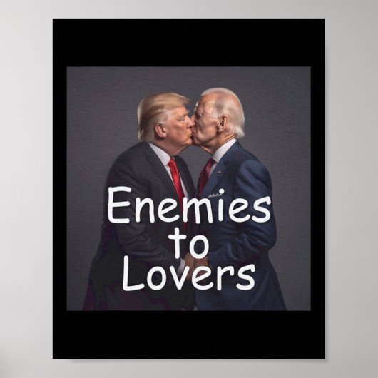 Poster Drôle Trump Et Biden S'Embrasser (Devant)