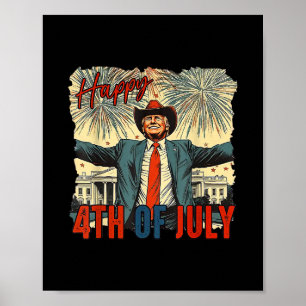 Poster Drôle Trump Joyeux 4 juillet Jour de l'Indépendanc