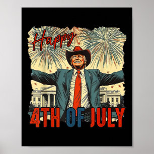 Poster Drôle Trump Joyeux Jour 4 juillet de l'Indépendanc