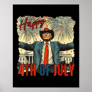 Poster Drôle Trump Joyeux Jour 4 juillet de l'Indépendanc