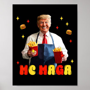 Poster Drôle Trump Mc Méga Frites Fast Food 