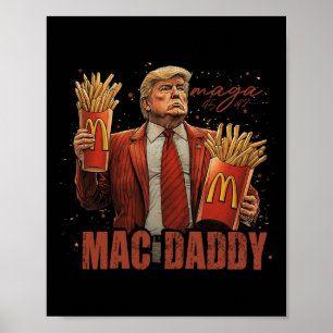 Poster Drôle Trump Mcdon 2024 Fast Food Mac Daddy Hamburg