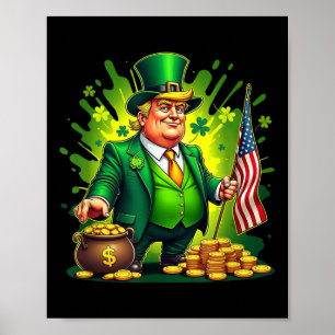 Poster Drôle Trump Paddys Back 45 47 Jour de la Saint Pat