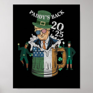 Poster Drôle Trump Paddy's Back St. Patrick Day Funny Gif