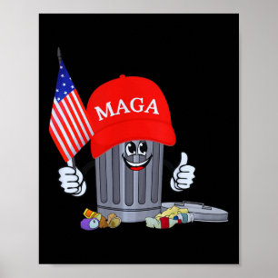 Poster Drôle Trump poubelle peut personnage de dessin Ame