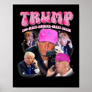 Poster Drôle Trump rose me manque pourtant Trump 2024 pre